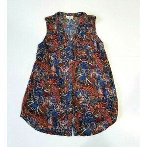 Ember Missy Women's Sleeveless Button-front Paisle